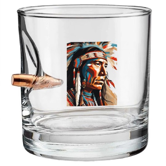 Native American Chief Bullet Whiskey Glasses