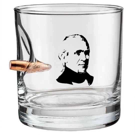 President James K Polk Bullet Whiskey Glasses