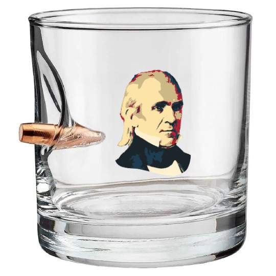 President James K Polk Bullet Whiskey Glasses