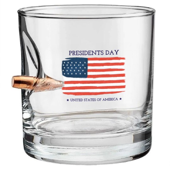 US flag.Presidents Day Bullet Whiskey Glasses