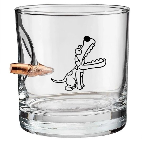 Dog Big Mouth Snout Hunger Looks Up Greedy Eating Bullet Whiskey Glasses