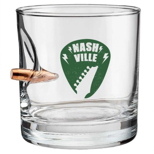 Nashville Music City Guitar Pick Bullet Whiskey Glasses