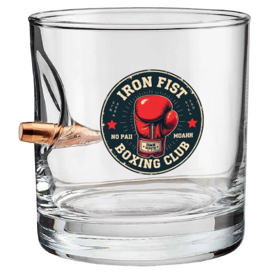 Vintage Boxing Club Training Bullet Whiskey Glasses