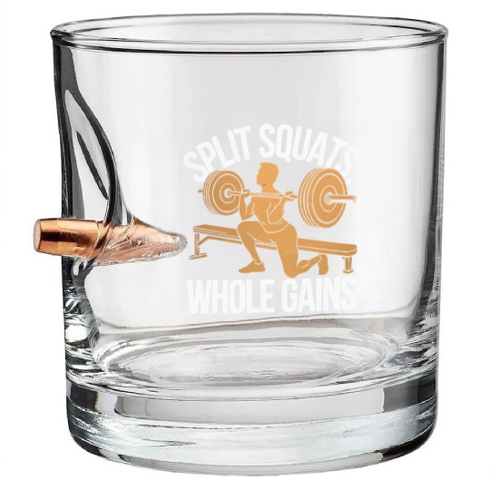 Bulgarian Squat Exercise Fitness Workout Gym Bullet Whiskey Glasses