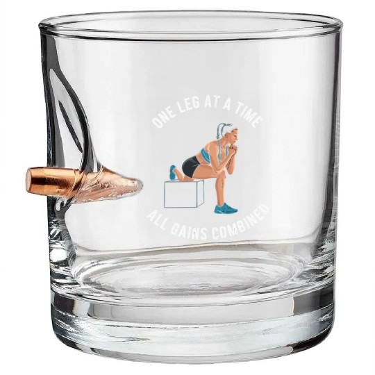 Bulgarian Squat Exercise Fitness Workout Gym Bullet Whiskey Glasses