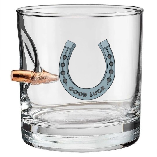 Good Luck Horseshoe Bullet Whiskey Glasses