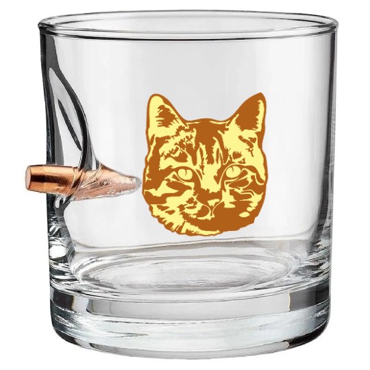 Cat Lover Realistic Pet Face Cute Cool Kitten Head Bullet Whiskey Glasses