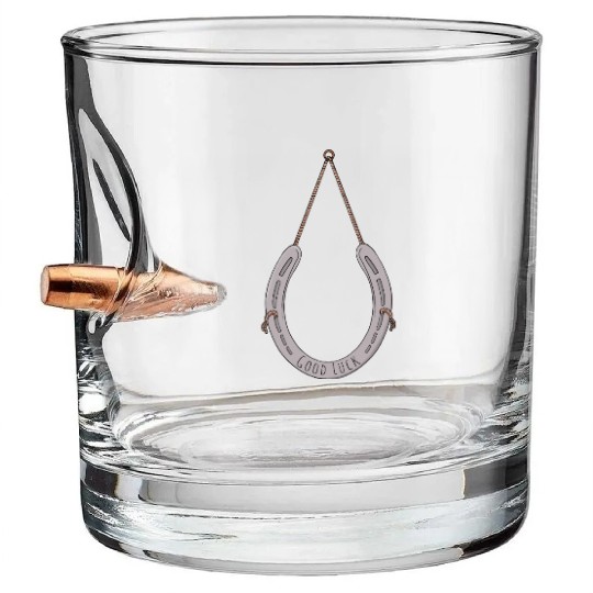 Horseshoe to bring you good luck Bullet Whiskey Glasses
