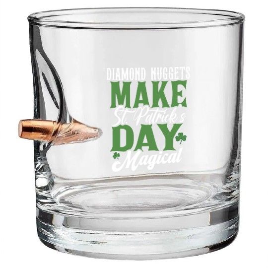 Diamond Nuggets Make St Patricks Day Magical Bullet Whiskey Glasses