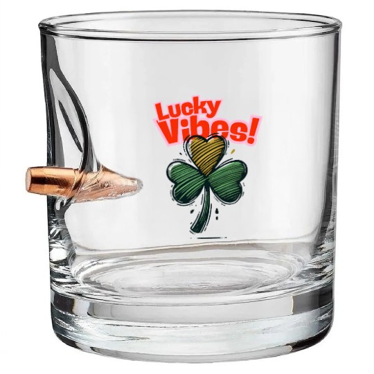 St Patricks Day - Lucky Vibes cute Men Women Kids Bullet Whiskey Glasses