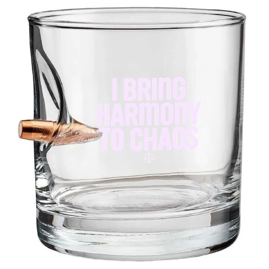 Libra Zodiac I Bring Harmony To Chaos Bullet Whiskey Glasses