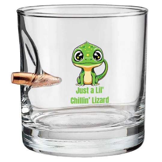 Just a Lil' Chillin’ Lizard Bullet Whiskey Glasses