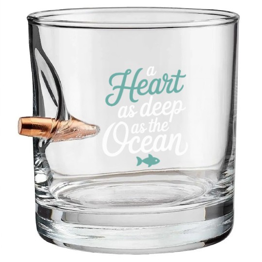 Pisces Zodiac A Heart As Deep As The Ocean Bullet Whiskey Glasses