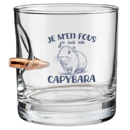 Je M'en Fous Je Suis Un Capybara - Sweet Capybara Bullet Whiskey Glasses