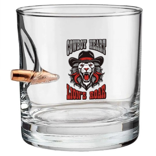 Cowboy heart lion's roar Bullet Whiskey Glasses