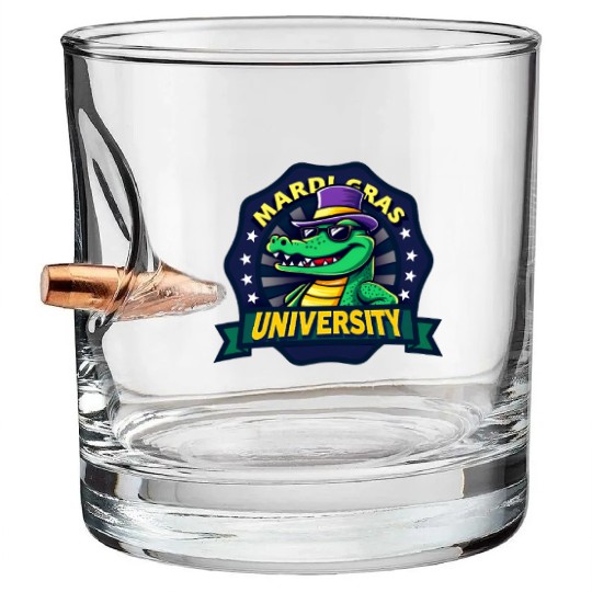 Mardi Gras University Alligator Men's Mardi Grasma Bullet Whiskey Glasses