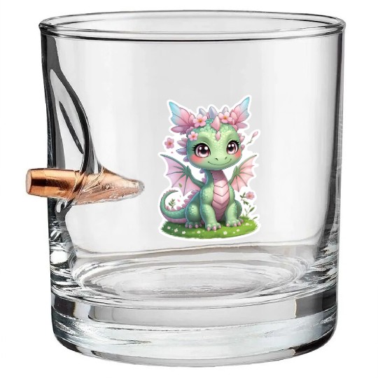 cute dragon (spring) Bullet Whiskey Glasses