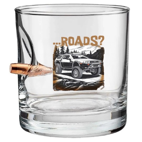 Off-road Delorean Bullet Whiskey Glasses