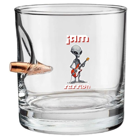 ET Playing a Guitar Bullet Whiskey Glasses