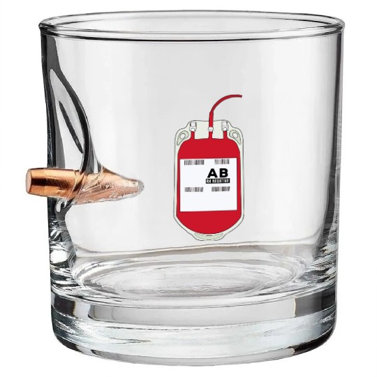 AB Negative Blood Bag Bullet Whiskey Glasses