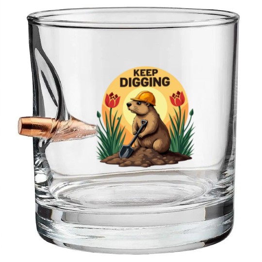 Industrious Groundhog Gardener Bullet Whiskey Glasses