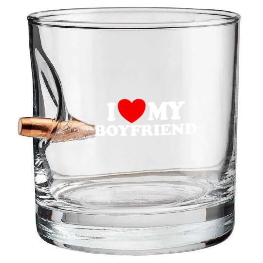 I Love My Boyfriend Matching Couple My Boyfriend Bullet Whiskey Glasses