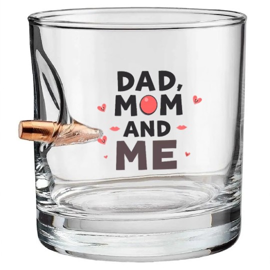 Dad, Mom, and Me: Family Love Bullet Whiskey Glasses