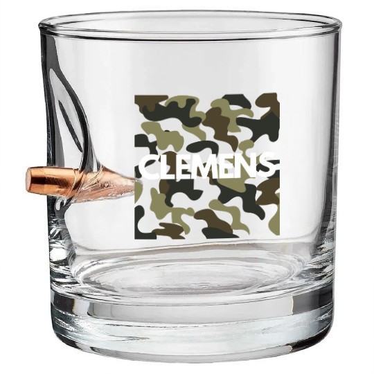 Clemens Name Bullet Whiskey Glasses Men Good Quality Camouflage