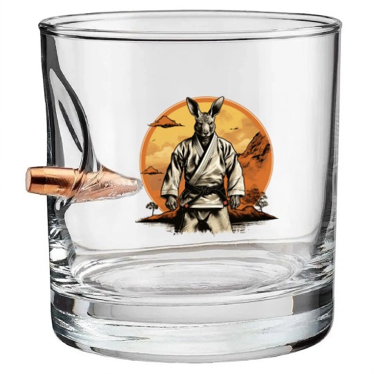 Jiu Jitsu/Judo/Karate Fighter Kangaroo Bullet Whiskey Glasses