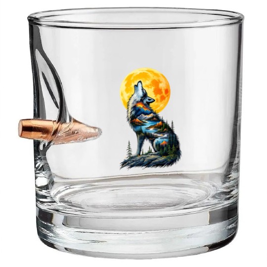Howling Wolf Bullet Whiskey Glasses