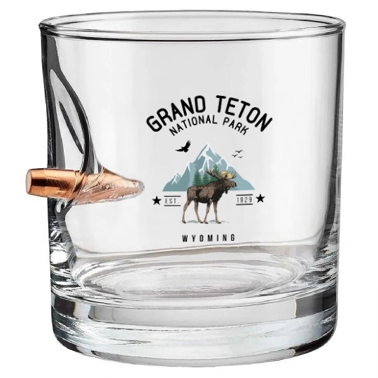Grand Teton National Park Est. 1929 Wyoming Bullet Whiskey Glasses