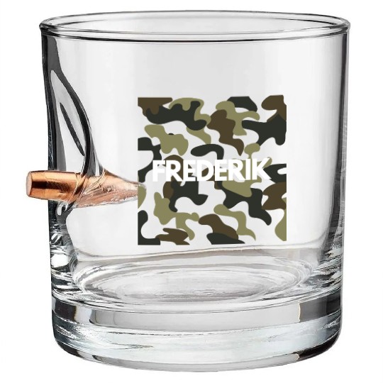 Frederik Name Bullet Whiskey Glasses Men Good Quality Camouflage