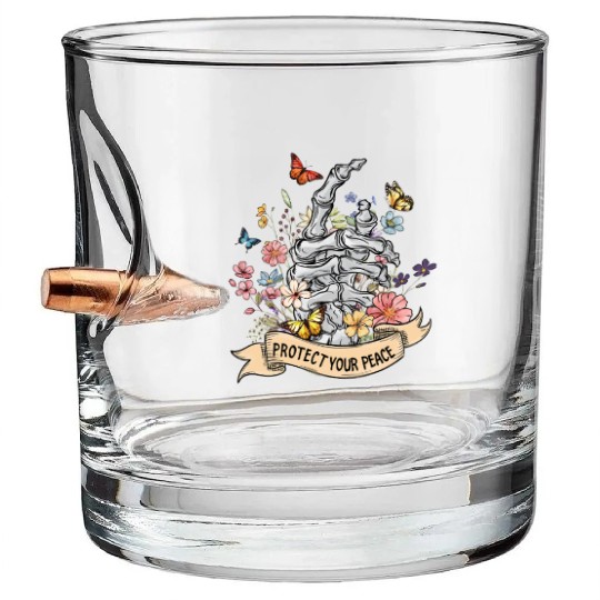 Protect Your Peace Mindfulness Bullet Whiskey Glasses