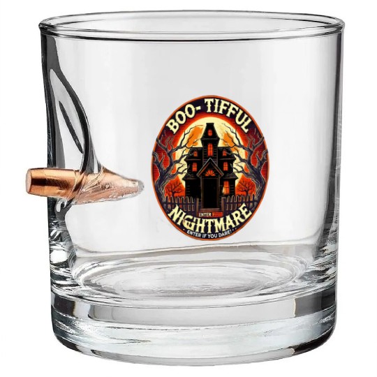 Haunted House Horror - Spooky Halloween Nightmare Bullet Whiskey Glasses