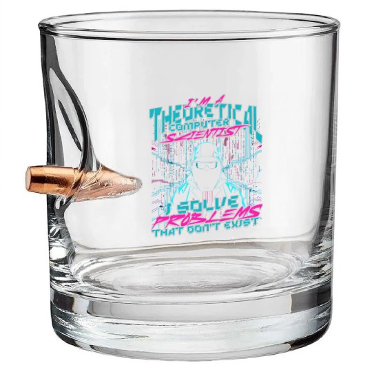 Theoretical Computer Scientist Bullet Whiskey Glasses