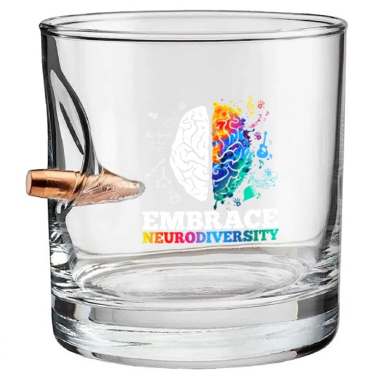 Embrace Neurodiversity Autism Awareness Bullet Whiskey Glasses