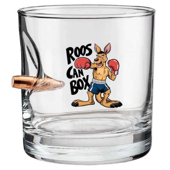 Roos Can Box Kangaroo Boxing Fun for Kangaroo Bullet Whiskey Glasses