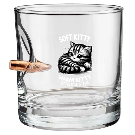 Soft Kitty (dark) Bullet Whiskey Glasses