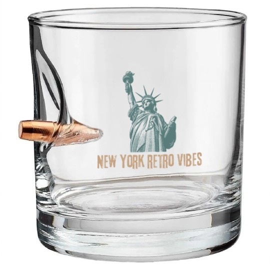 “New York Retro Vibes – Classic City Nostalgia” Bullet Whiskey Glasses