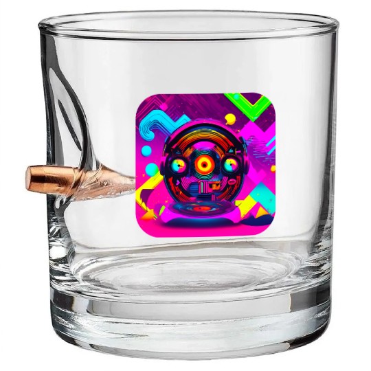 retro vintage 80s pop culture Bullet Whiskey Glasses