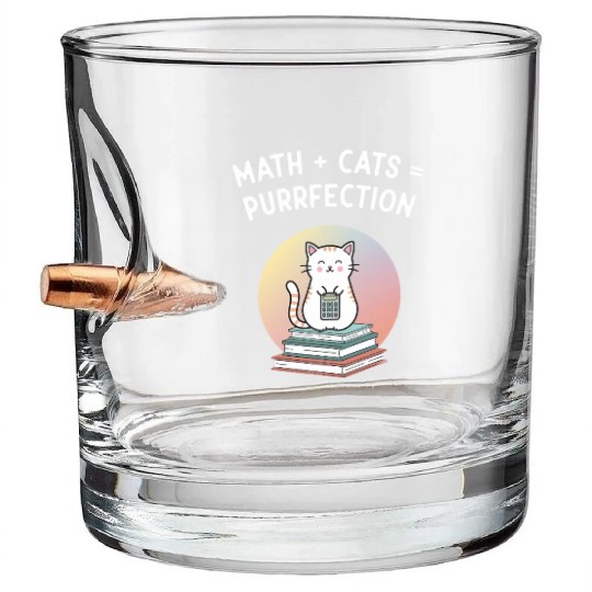 Math + Cats = Purrfection Bullet Whiskey Glasses