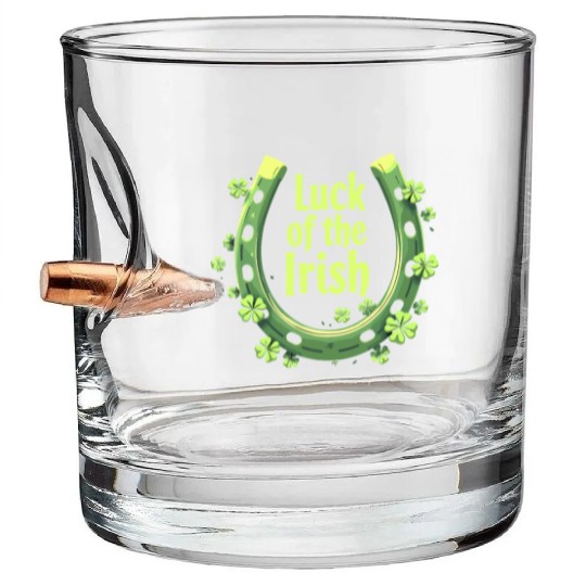 Luck of the Irish Horseshoe Design Bullet Whiskey Glasses