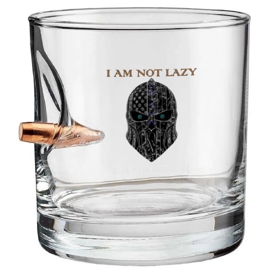 sparta Grunge Gothic Skull Bullet Whiskey Glasses