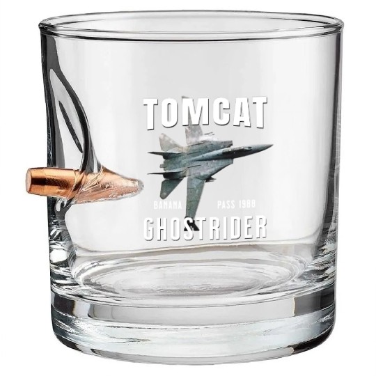 F-14 TOMCAT Infamous Banana Pass USS America Bullet Whiskey Glasses