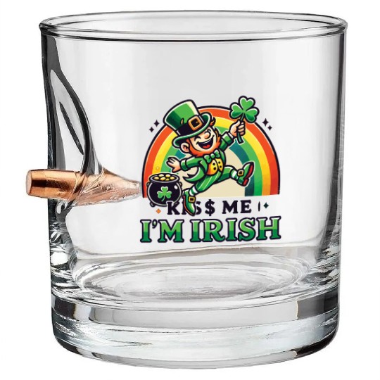 St. Patrick's Day Kiss Me I'm Irish Bullet Whiskey Glasses