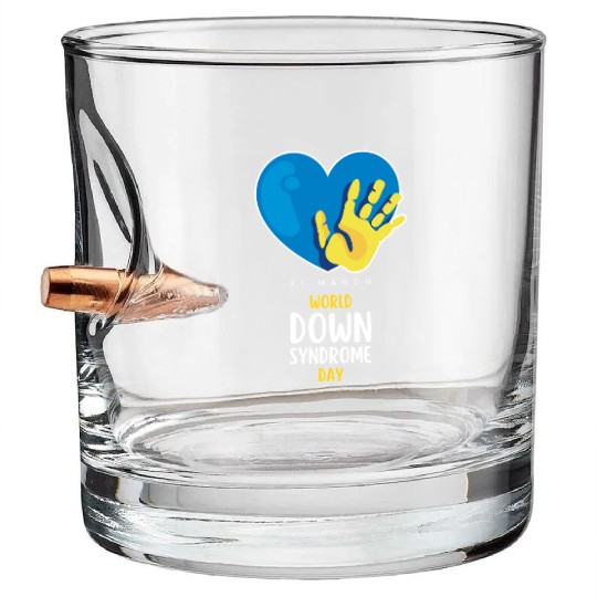 World Down Syndrome Awareness Men Women Kids Bullet Whiskey Glasses