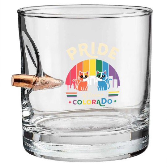 Pride of Dallas City Texas USA Rainbow Flag Bullet Whiskey Glasses