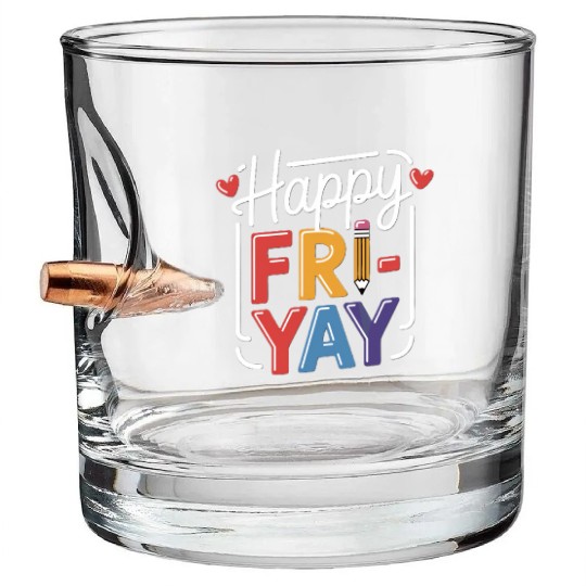 Happy Friyay Weekend Weekend Feeling Bullet Whiskey Glasses