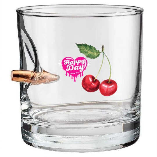 Happy Cherry Day Bullet Whiskey Glasses