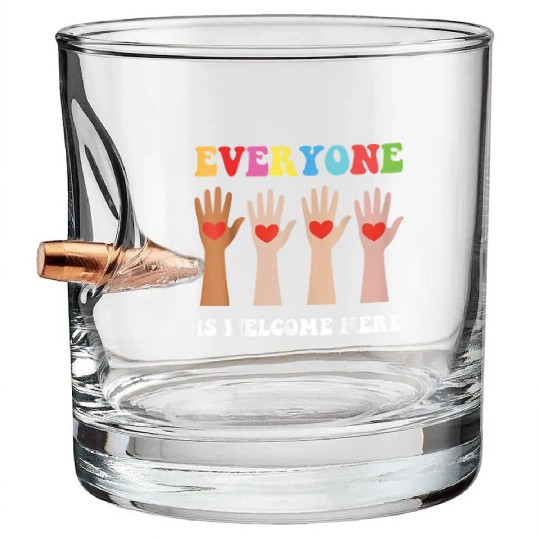 Everyone Is Welcome Here Idaho Teacher Bullet Whiskey Glasses